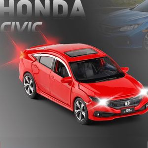 Nieuwe aankomst Schaal Licensed Diecast Collection Alloy Metal Sedan Auto Model voor Honda Civic SoundLight Toys Vehicle