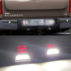 1Pair branco vermelho para Chevrolet Silverado Avalanche Traverse Tahoe Suburban LED Carro Número de Carro Placa de Luz Lâmpada Montagem Auto