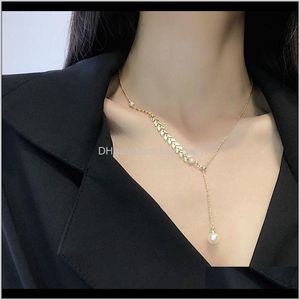 Necklaces Maisui Pearl Pendant Collarbone Chain Womens Japanese And Korean Net Red Short Neck Jewelry Copper Plated Genuine Gold Neckl Qolaw