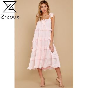 Kobiety Sukienka Bown Bandaż Bez Rękawów Seksowne Suknie Różowe White Plus Rozmiar Ruffles Summer Odzież 210513