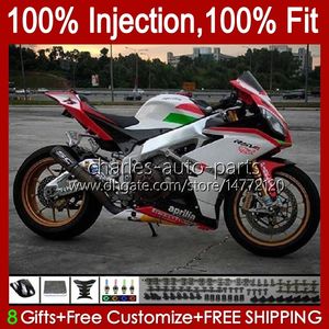 Carene iniezione per Aprilia RSV4 RSV-1000 RSV 1000 Bianco rosso RSV1000 R RR 09 10 11 12 13 14 15 39No.45 RSV1000RR 2009 2010 2011 2012 2013 2014 2015 RSV1000R 09-15 Kit