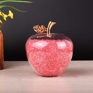 Crystal Cants Apple Township Decoration Diamond Home Fruit Christmas Present Figurines gåvor souveni 210804