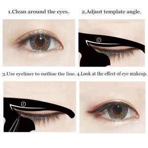 2pcs / set women cat line pro ögon makeup verktyg eyeliner stencils skönhet ögonbryn mall shaper modell för flicka skönhet tillbehör