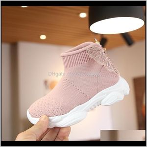 Sneakers Baby, Maternity Drop Leverans 2021 Barn Super Vacker Diamant Butterfly Knot Girl Princess Kids Baby Sport Casual High-Top