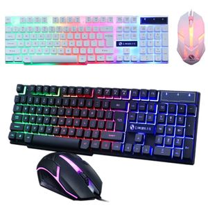 Gaming Keyboard och kabelansluten Mouse Combo Set LED Light Backlight Dator PC M5TB