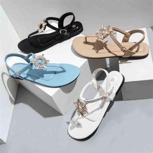 여성 샌들 2021 브랜드 패션 비치 가죽 플랫 샌들 여성 여름 신발 여성을위한 여름 신발 럭셔리 디자이너 샌들 Wenshet
