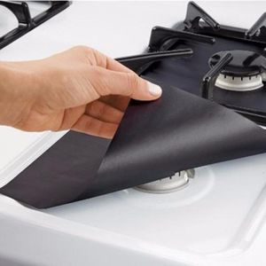 Mats Pads 4PC / Set Kök Burner Gas Hearth Stovetop Portable Protector Liner Cover Rengöring Återanvändbar plattformsskyddsverktyg