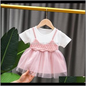 Vestidos roupas bebê crianças maternidade entrega 2021 meninas nascidas lindas roupas de verão coreano para bebê menina princesa princesa tutu 66wi