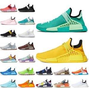 2021 Pharrell Williams Women Mens Running Shoes NMD Human Race Sneakers Black White Green Yellow Pink Blue Nerd Hu Trail Sports Trainers