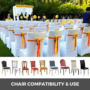 Fodere per sedie 2022 Universal White Stretch Spandex Wedding Party Event Banquet El Dining 50pcs Slipcover