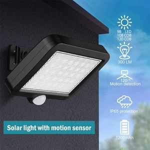 Solar Lamps 128 COB LED Wall Light Sunlight Powered PIR Motion Sensor Outdoor/Indoor Street Home Lamp Garden Pathway Lighting