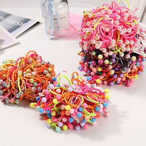 10 12 16 20 PCS Set Colorful Beads Kids Cute Elastic Girls Lovely Ponytail Holder Scrunchie Tie Gum Fashion Hair Accessories