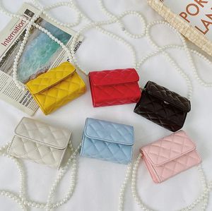 designer bambini perle borsa di lusso per bambini catena di perle borse a tracolla moda neonate rombo borsa a tracolla singola donna mini borsa F182