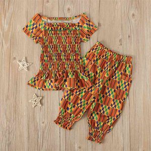 Roupas de menina conjuntos roupas de verão terno africano boémio dois pedaço conjunto bebê crianças roupas 210528