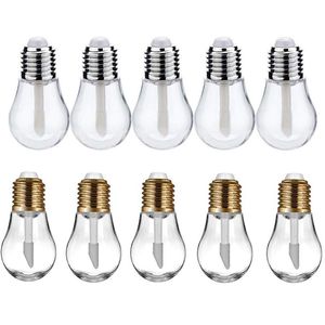 Storage Bottles & Jars 5/10pcs Empty Lip Glaze Container Mini Light Bulb Shape Gloss Tube Refillable Clear DIY Cosmetic Sample