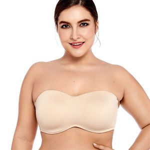 여성의 부드러운 원활한 보이지 않는 underwire strapless minimizer bra 210728