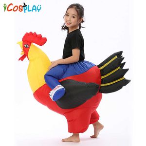 2019 new Halloween Inflatable Rooster for adult Children Costume Blow Up Suit Party Carnival Fancy Dress for Purim kid Chicken Q0910