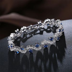Шармовые браслеты женская мода S Творческий белый королевский синий браслет циркон