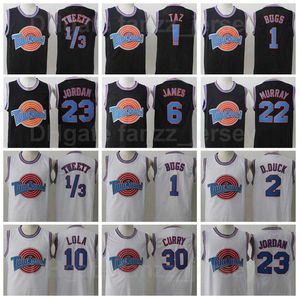 Tune Squad Space Jam Looney Tunes Bugs Bunny Jersey 1 Basketball Daffy Duck 2 Bill Murray 22 ! TAZ 10 Lola LeBron James 6 Stephen Curry 30 All Stitched Black White