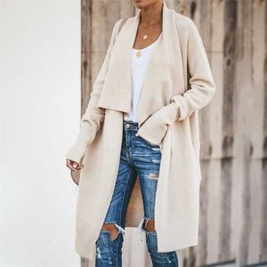 Fitshynling Czeski Długi sweter Cardigan Kobiety Knitwear Turn-Down Kołnierz Zimowy Płaszcz Kobiet Wakacyjny Oversized Cardigans Sale 211018