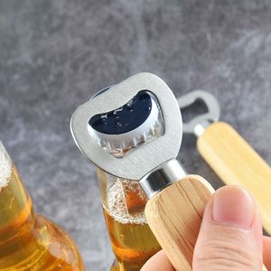 Wood Handle Handheld Bartender Bottle Opener Wedding Groomsmen Gift stainless steel beer soda openers