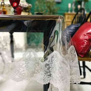 透明テーブルクロス長方形レースPVC防水耐水プラスチック丸布ホーズノルディックダイニングコーヒーカバー210626