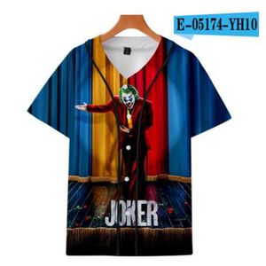 Uomo Summer Baseball Jersey Bottoni T-shirt 3D Stampato Streetwear Magliette Camicie Abbigliamento Hip Hop Buona qualità 0101