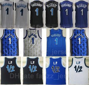 Men Retro Basketball Jersey Penny Hardaway Tracy McGrady 1 Vintage Blue White Black All Stitched Team Color For Sport Fans Breathable Shirt Pure Cotton Top/High