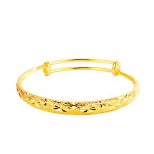 Meteor Dusch Kvinnors 24k Guldplatta Bangle Bröllopsarmband NJGB097 Fashion Gift Yellow Gold Plated Armband