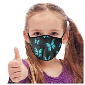 Kinderen kind katoen gezichtsmaskers met print patroon kawaii cartoon vlinder mond masker voor kinderen meisjes facemask decoratie