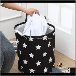 Housekeeping Organization & Gardenlovely Star Printed Storage Basket Cotton Linen Laundry Small Fresh For Bedroom Home Baskets Drop Delivery