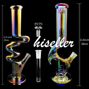 Vidro colorido Bongo downstem Perc Hookahs Vidro Bodbler Bolhas de água Dabber Chicha Fumar Tubulação Aughty Dab Rigs com articulação de 14mm