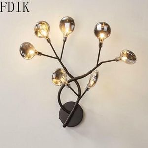 Lampa ścienna Nordic Nowoczesny Sconce Firefly do salonu Sypialnia Lights Luksusowe tło Dekoracyjne Lustra Oświetlenie