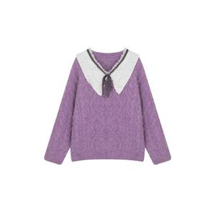 H.SA Sweater Korean Fashion Turn Down Collar Pull Tröjor Sticka Pullover Oversized Women Jumpers 210417
