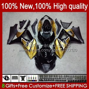 Suzuki GSX R1000 GSXR 1000 1000CC 2007-2008 48no.78 GSX-R1000 GSXR1000 K7 07 08 GSXR-1000 GSXR1000CC 2007 2008 OEM 페어링 키트 황금 검정