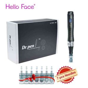 Dr. Pen Ultima M8 com 7 PCS Cartuchos Wireless Derma Caneta Cuidados de pele Kit Microneedle Home Use a máquina de beleza 211224