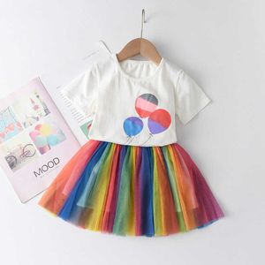 Clothing Sets Girls Clothes Summer Kids Casual Style pattern T-Shirtanddress 2Pcs For Children dress