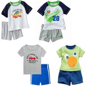 Nuovi vestiti per neonato Abiti 100% cotone Bambini T-shirt Pantaloncini Pantaloni 2 3 4 5 6 7 anni T-shirt con maniche Mutandine 2 pezzi 210413