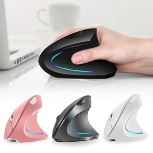 Mice Ergonomic Vertical Gaming Mouse Wireless Rechargeable Computer 2400 DPI USB Optical 5D Pink Mause Gamer With RGB Light