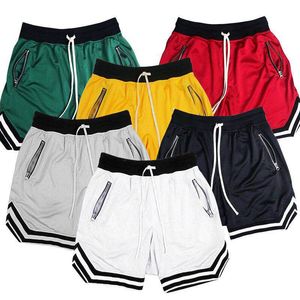 Basketball-Sport-Fünf-Shorts, schwarz, rot, gelb, grün, Anti-Pilling, atmungsaktiv, schnell trocknend, locker, Fitnessbekleidung, große Größe