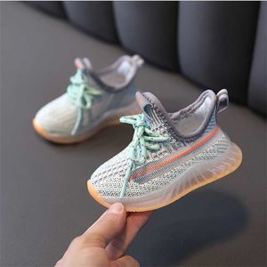 Toptan satış AOGT Bahar Bebek Ayakkabıları Bebek Yürüyor Yumuşak Rahat Örgü Nefes 0-3 Yıl Çocuk Sneakers T2133 211021