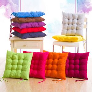 Soft Thicken Pad Chair Cushion Solid Color Tied Rope Chair Cushion Dining Room Kitchen Office Home Decor Chair Cushion Decor 210611
