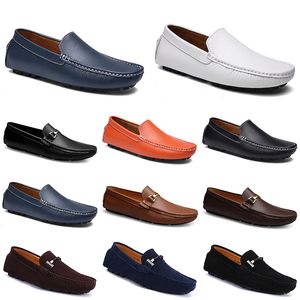 leathers doudou men casual driving shoes Breathable soft sole Light Tan blacks navys whites blues silvers yellows greys footwear all-match lazy cross-borders GAI