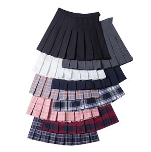 Gonna a pieghe da donna Minigonna scozzese a trapezio Skater Tennis Uniforme scolastica Gonne Pantaloncini foderati Harajuku Abbigliamento da ballo per ragazze XS-3XL