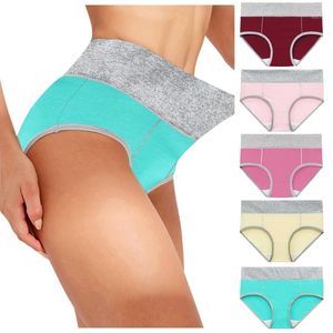 Completo da yoga 5 pezzi/lotto biancheria intima da donna in cotone mutandine senza cuciture tinta unita slip patchwork mutandine bikini