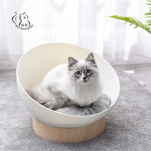 Sälj Cat Bed House Round Pet Små hundar Nest Varm Kennel Kattungar Sängar Fönster Inomhus Hem Mats Utomhus Reseprodukter 2101006