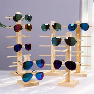 أزياء النظارات الشمسية إطارات Glassess عرض موقف اليدوية رف خشبي الرف عرض النظارات حامل الخشب عداد المنزل مول نظارات