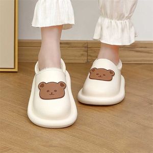 Outdoor Winter Waterproof Women Non-slip Slippers Warm Female Plush House Cartoon Indoor Flip Flops Men Shoes 211229