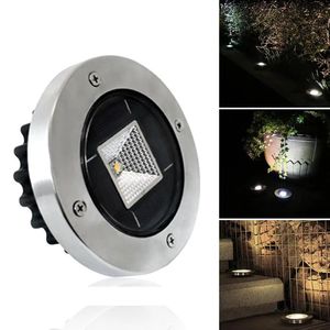 Solar Powered White Warm Vattentät IP65 Begravd Ljus Lawn Lampa för Utomhus Yard