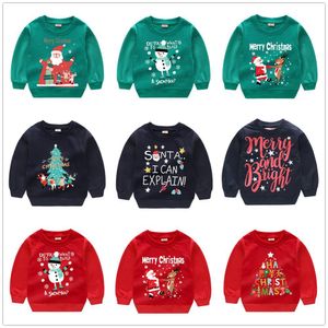 Christmas Costumes Clothes for Boys Sweatshirts Cotton Kids Pullover Tee Shirts Baby Girls Sweater Santa Gift Girls Jumpers 210413